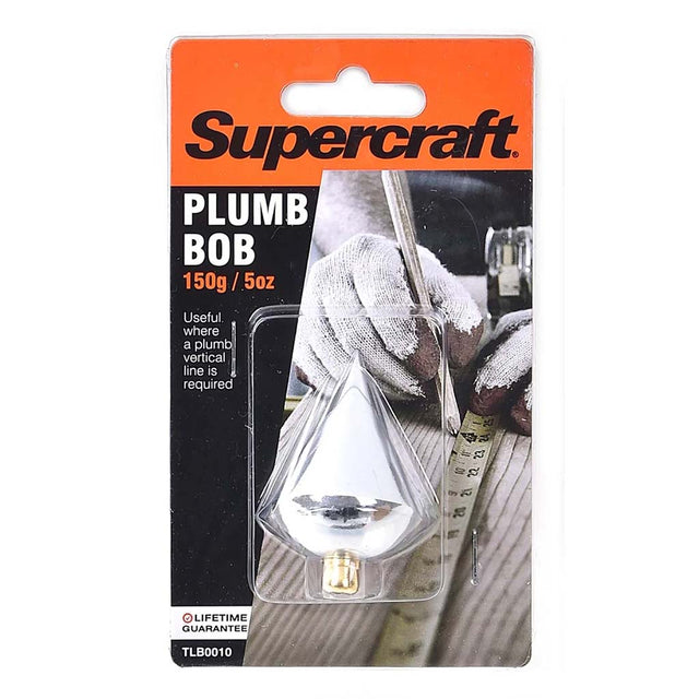 Supercraft Steel Plumb Bob 150g Chrome Plated TLB0010