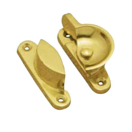 Superior Brass Sash Window Fastener Polished Brass 65mm 4036