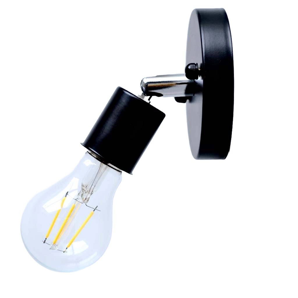 Swivel 180° Ceramic Base Light Fitting 240V E27 Black