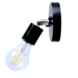 Swivel 180° Ceramic Base Light Fitting 240V E27 Black