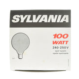 Sylvania G125 Spherical Incandescent Light Bulb E27 240V 100W Opal 