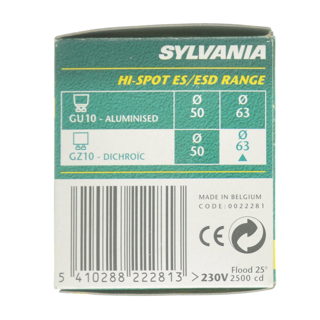 Sylvania Hi Spot ESD63 PAR20 Halogen Light Bulb GZ10 230V 75W 50° 0022281