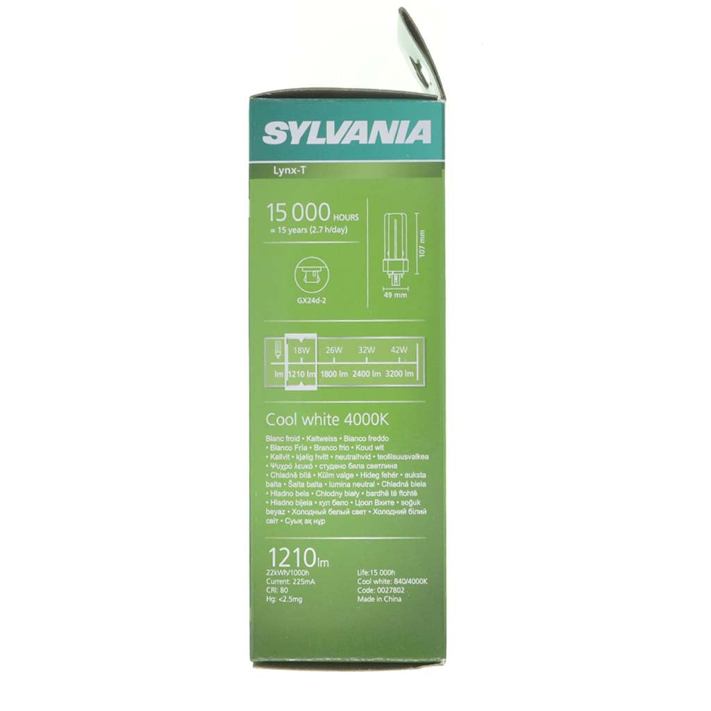 Sylvania Lynx-T Light Bulb GX24d-2 18W/840