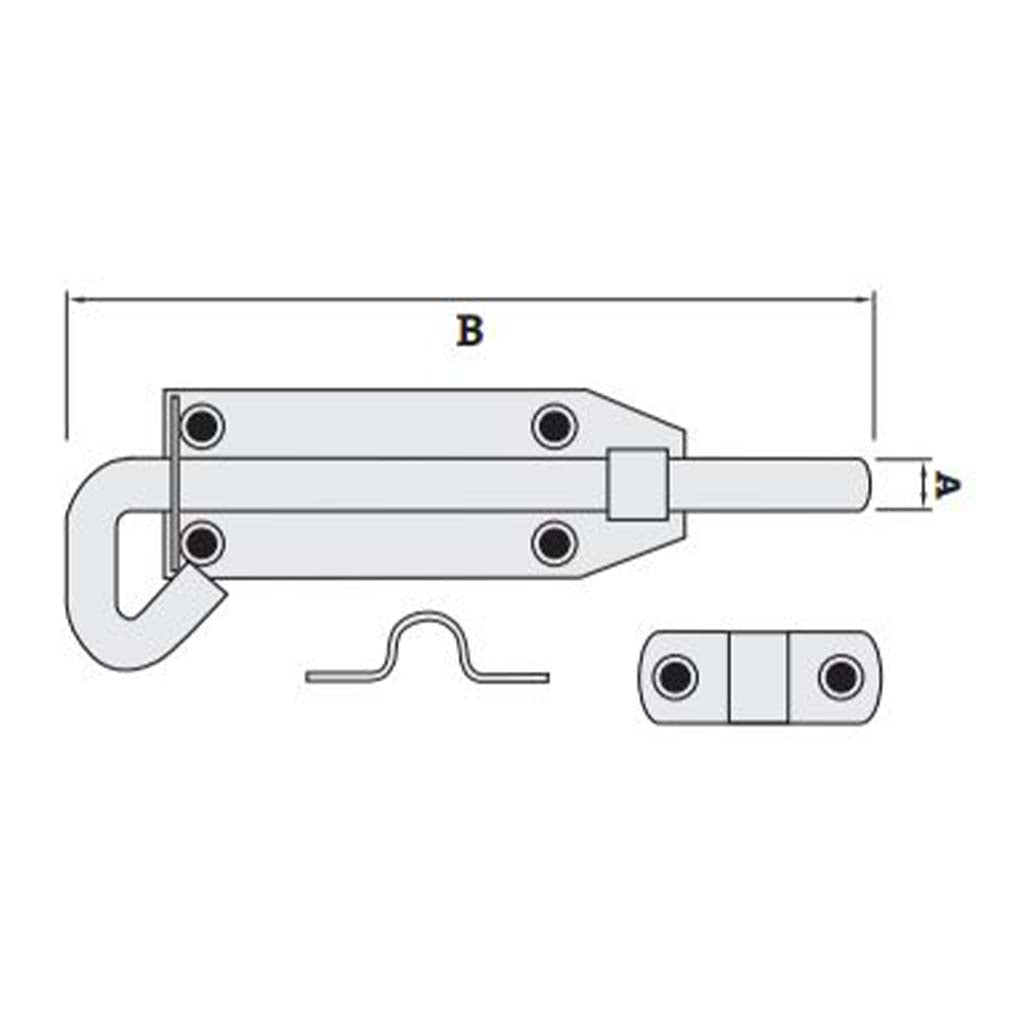 TRIO Padbolt Single Eye Zinc Plate 100x8.7mm BWLPB100SEZP