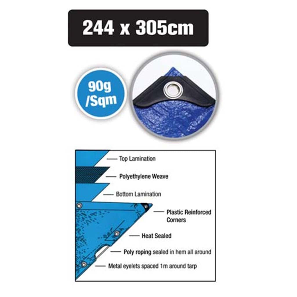 Tarpaulin Blue 2.44x3.05M 90G HAR-178