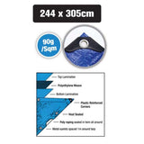 Tarpaulin Blue 2.44x3.05M 90G HAR-178