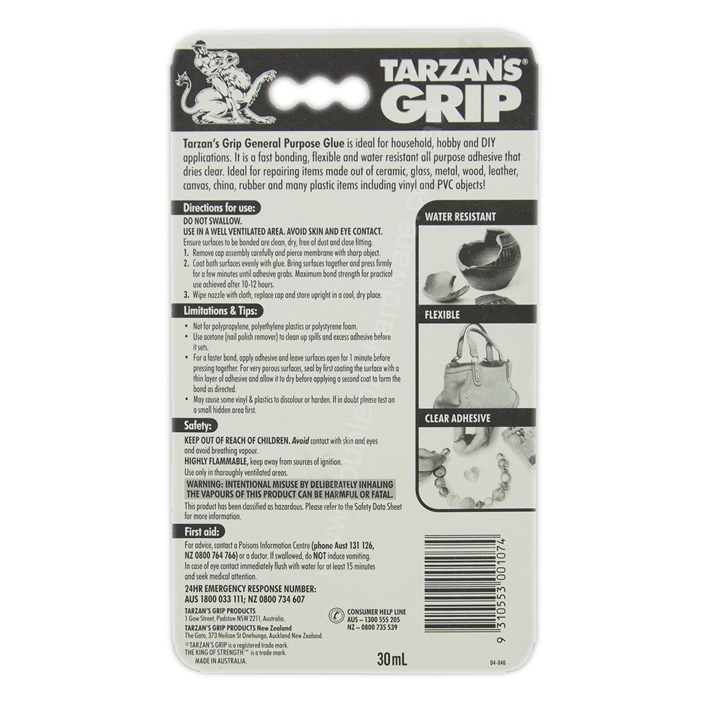 Tarzans Grip General Purpose Glue 30ml