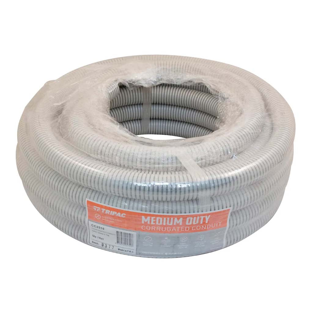 Tripac Medium Duty Corrugated Conduit 25mmX10m CC2510