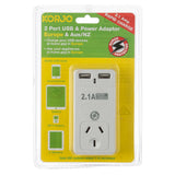 KORJO 2 Port USB & Power Adaptor For Use In Europe (except UK), Bali