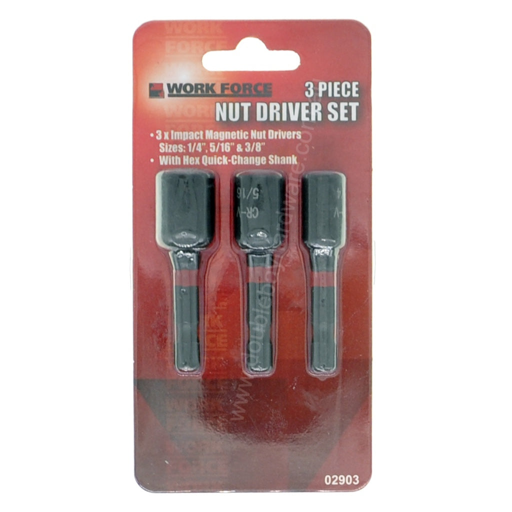 WORK FORCE Magnetic Nut Driver Set 3Pcs 02903