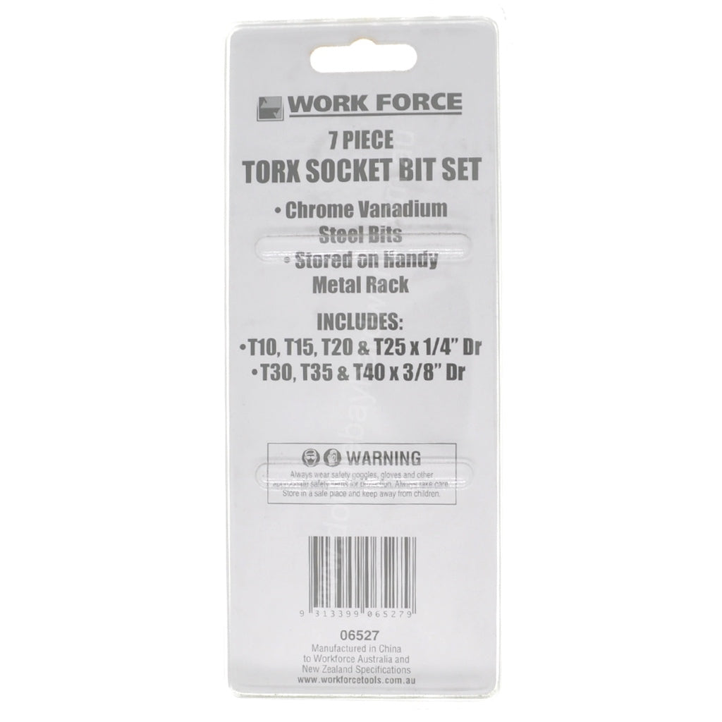 WORK FORCE Torx Socket Bit Set 7Pcs 06527