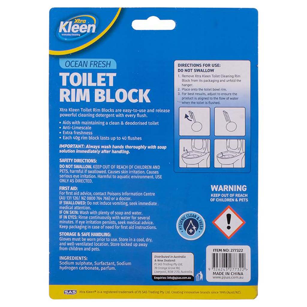 Xtra Kleen Toilet RIM Blue Block Ocean Fresh 2Pcs 277322