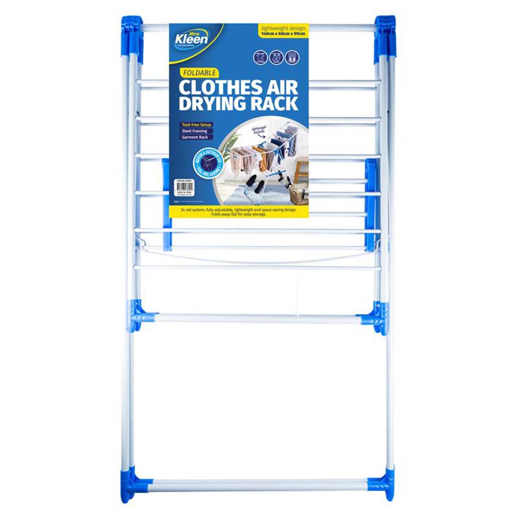 foldable iron frame cloth drying rack 140x60x90cm