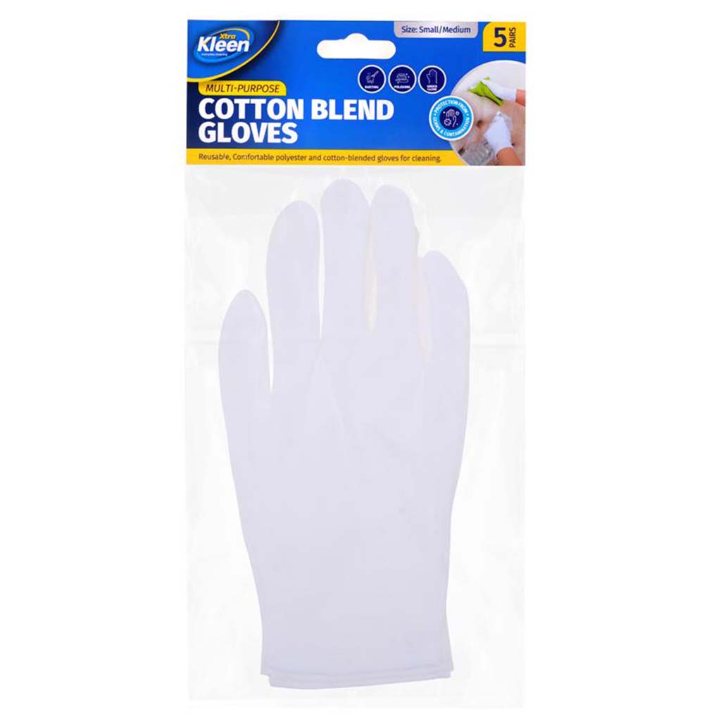 Xtra Kleen Multi-Purpose Cotton Blend Gloves S/M 5 Pairs 269143