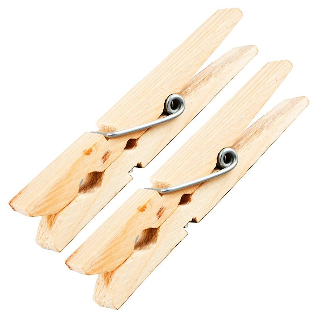 Xtra Kleen Wooden Clothes Pegs With Metal Spring 50Pcs 98187