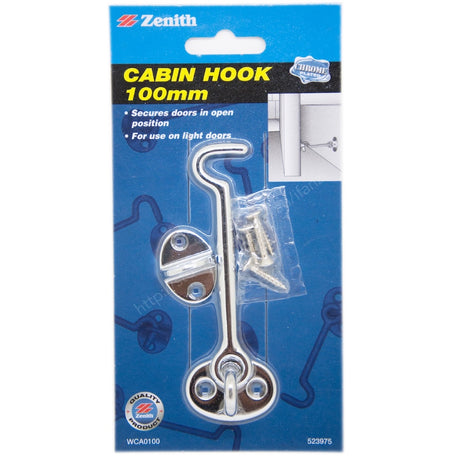 Zenith Cabin Hook 100mm Chrome Plated WCA0100