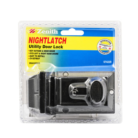 Zenith Nightlatch Utility Door Lock Brown WAH0003