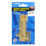 Zenith Offset(Necked) Bolt 100mm Solid Brass Polished Brass HBP2100