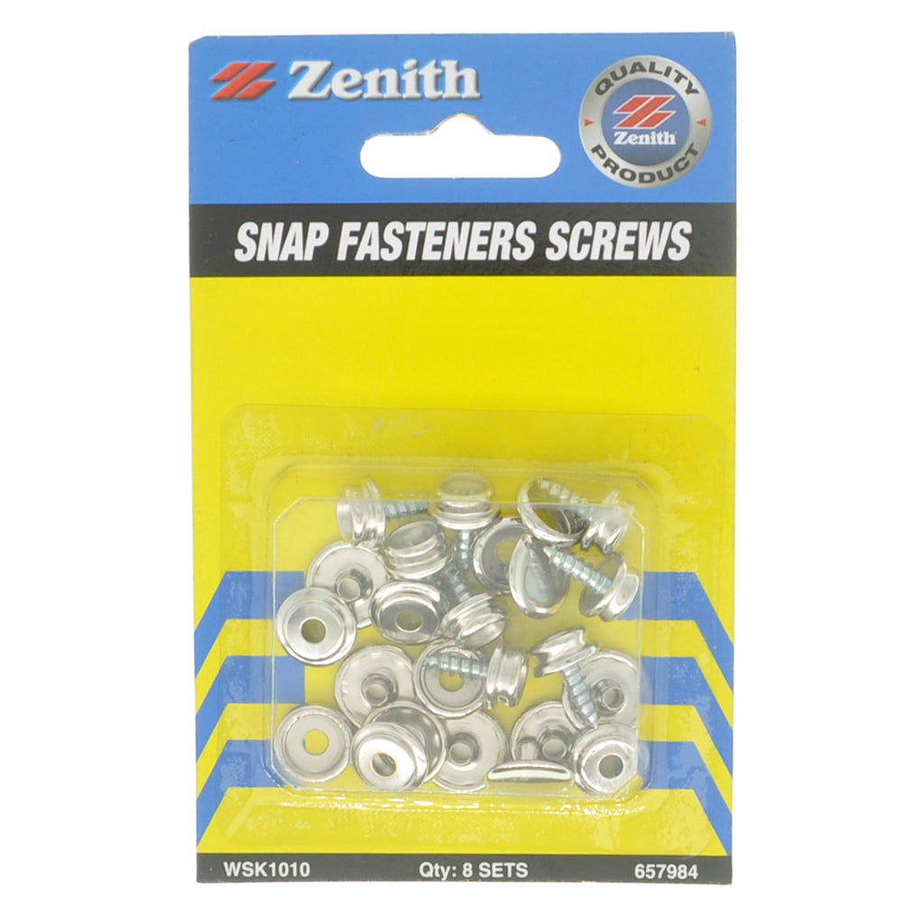 Zenith Snap Fastener Screws 8 Sets WSK1010