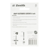 Zenith Snap Fastener Screws 8 Sets WSK1010