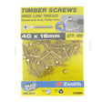 Zenith Timber Screws Countersunk Brass Plated 4Gx16mm CWL3016