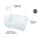 ellise Collapsible Plastic Peg Basket 24X15X20cm White HOM-860