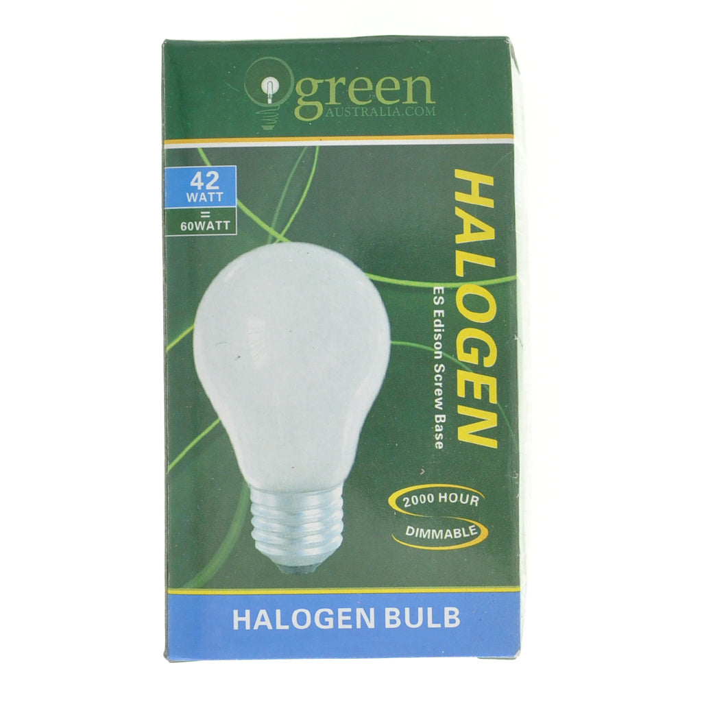 green Australia GLS Halogen Light Bulb E27 240V 42W Frosted LP/ES42W/F