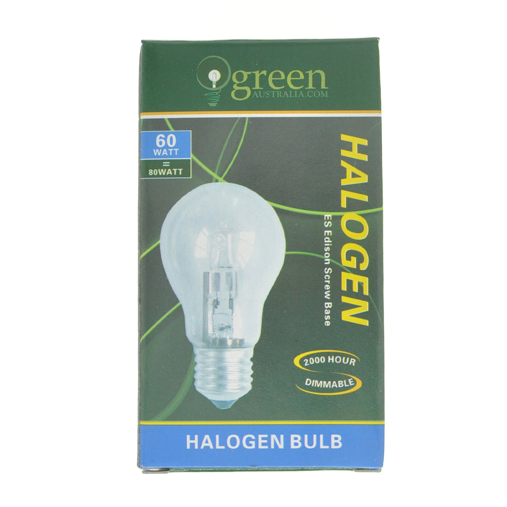 green Australia GLS Halogen Light Bulb E27 240V 60W Clear LP/ES60W