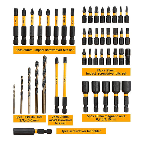 ingco Impact Screwdriver Bit Set 45Pcs HTE-AKDL24502