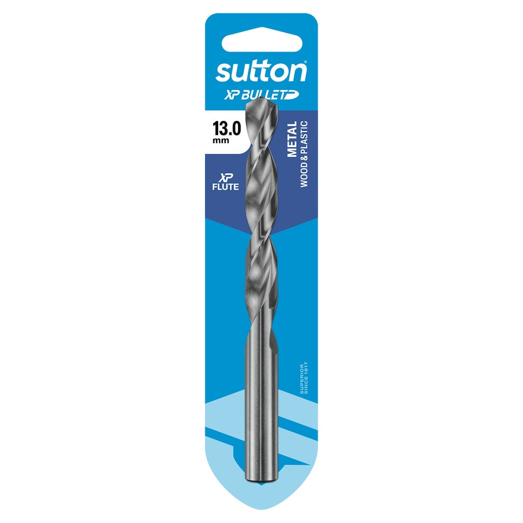 suttontools XP Bullet Jobber Drill Bit For Metal, Wood, Plastic 13.0mm