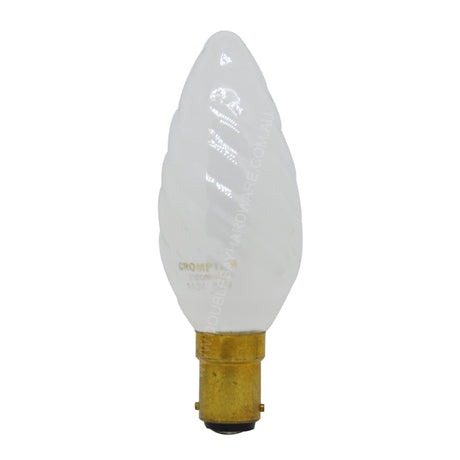 Crompton Twist Candle Incandescent Light Bulb B15 240V 60W Pearl 10213