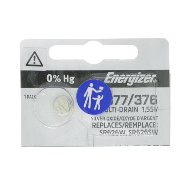 Energizer Silver Oxide Watch Battery 1.55V 24mAh 377, SR626SW