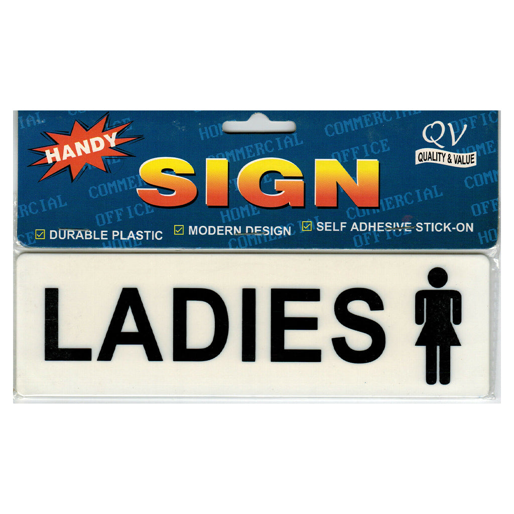 HANDY PRODUCT Plastic Self Adhesive Sign LADIES 195x60x2mm