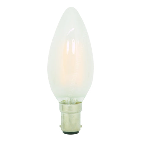 Lusion Candle LED Light Bulb B15 240V 4W Opal W/W 20258