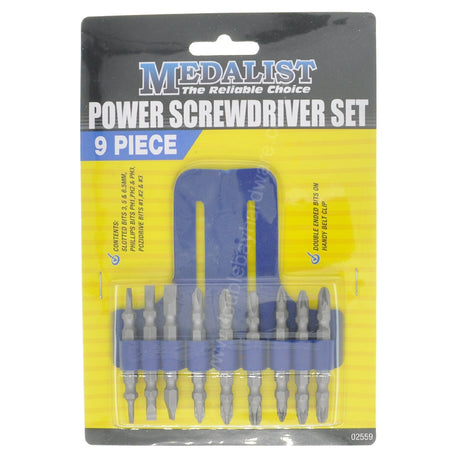 MEDALIST Double Ended Power Screwdriver Set 9Pcs 02559