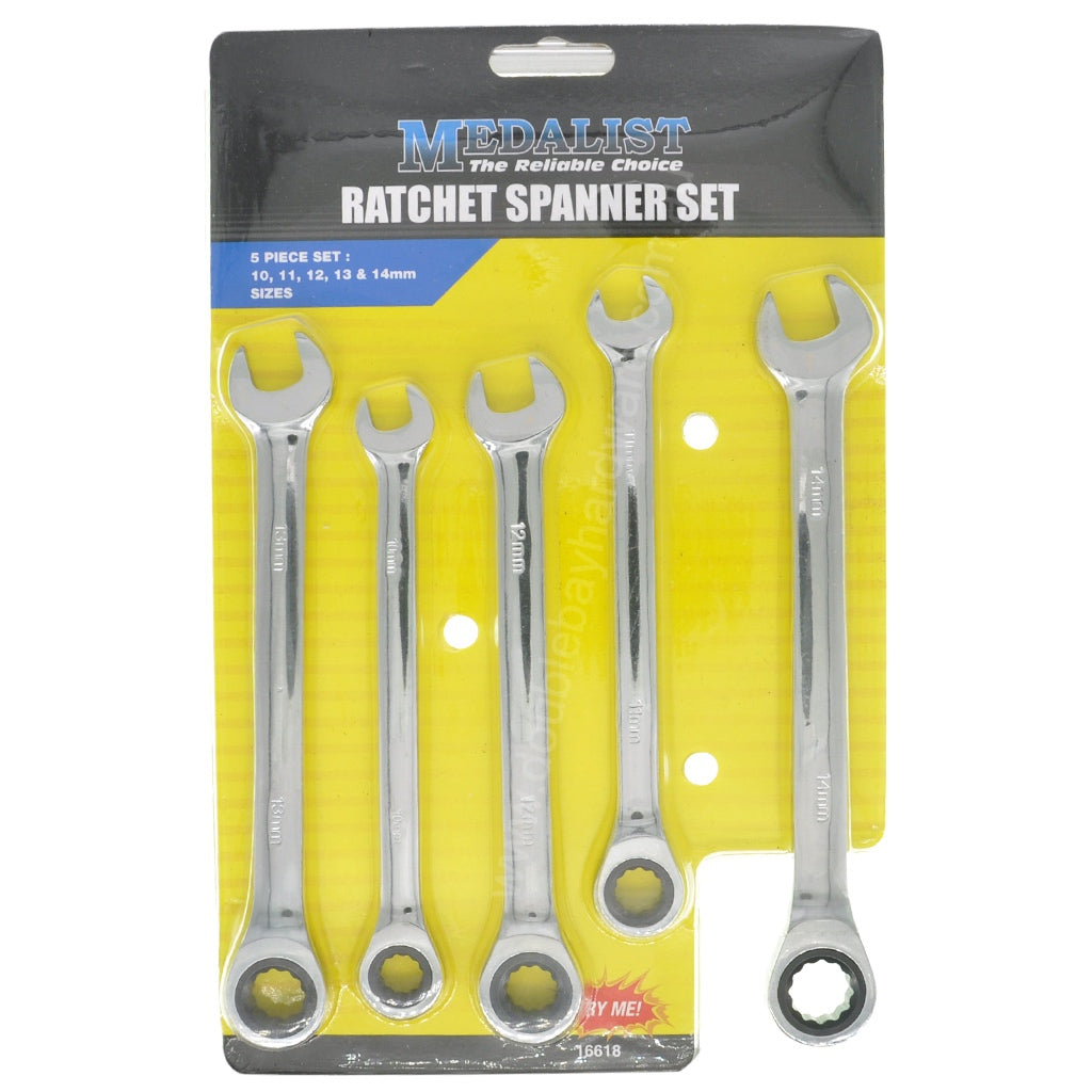 MEDALIST Ratchet Spanner Set Metric 5Pcs 16618