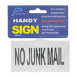 Plastic Self Adhesive Sign No Junk Mail 50x60x4mm