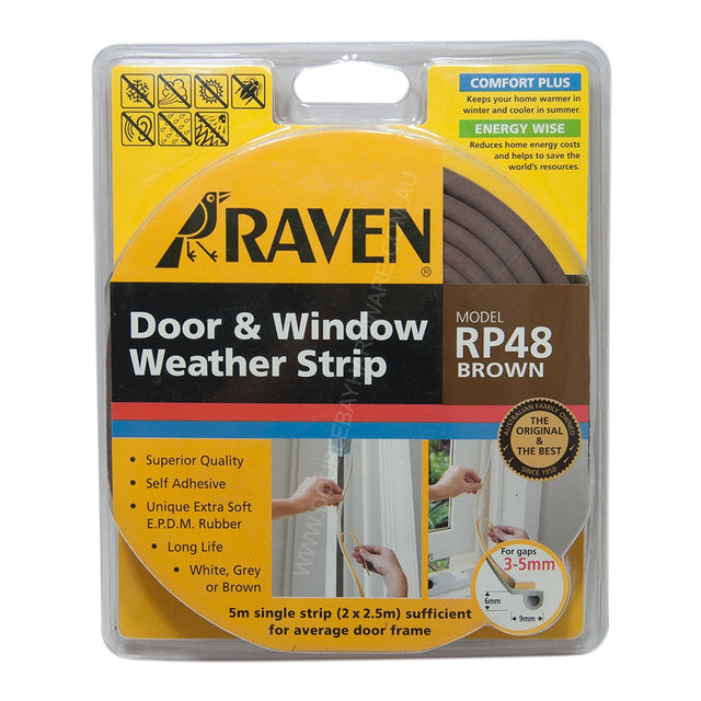 RAVEN Weather Strip for Doors Windows Gaps 3-5mm RP48-R48B