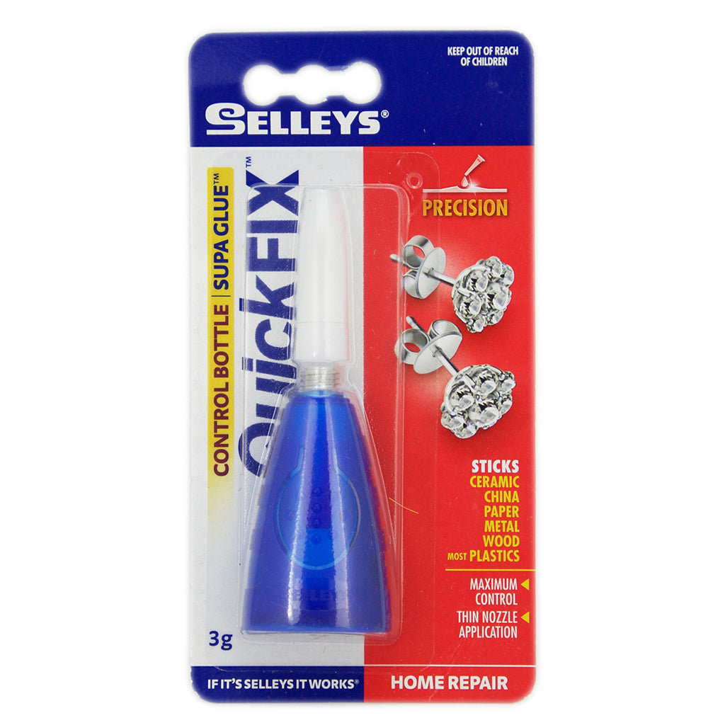 SELLEYS Control Bottle Supa Glue QuickFIX 3g Stick Ceramic,Metal,Plast