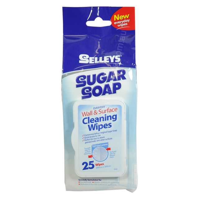 SELLEYS Sugar Soap Wall Surface Cleaning Wipes 25Pcs