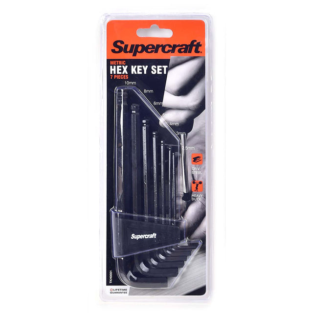 Supercraft Metric Allen Key Ball Met Set 7Pcs TKH0001