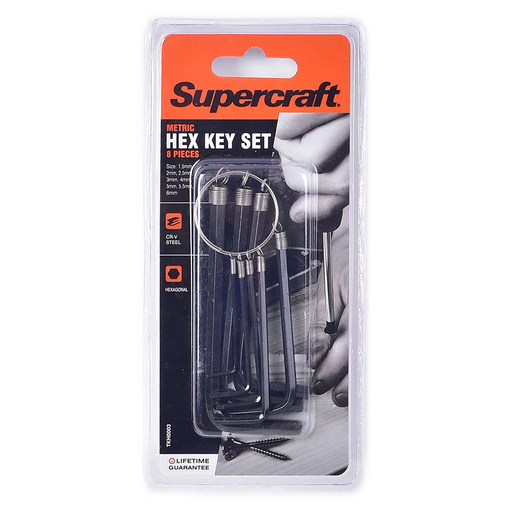 Supercraft Metric Allen Key Set 8Pcs TKH0003