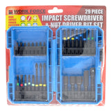 WORK FORCE Impact Screwdriver and Nut Driver Bit Set 29Pcs 02490