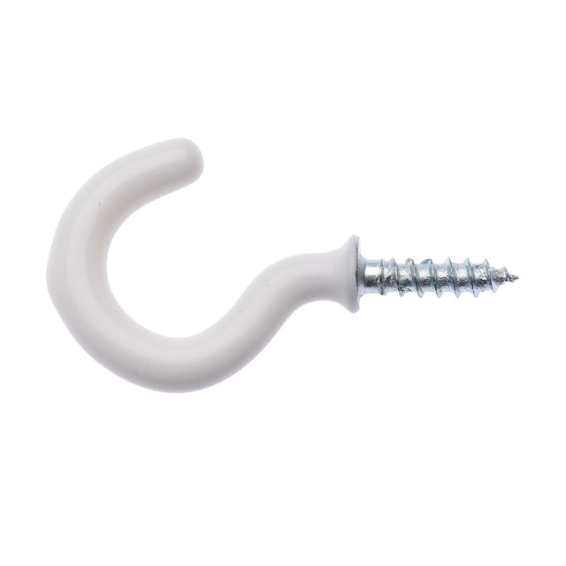 ZENITH Cup Hooks 2.5x22mm White Plastic WIC0322