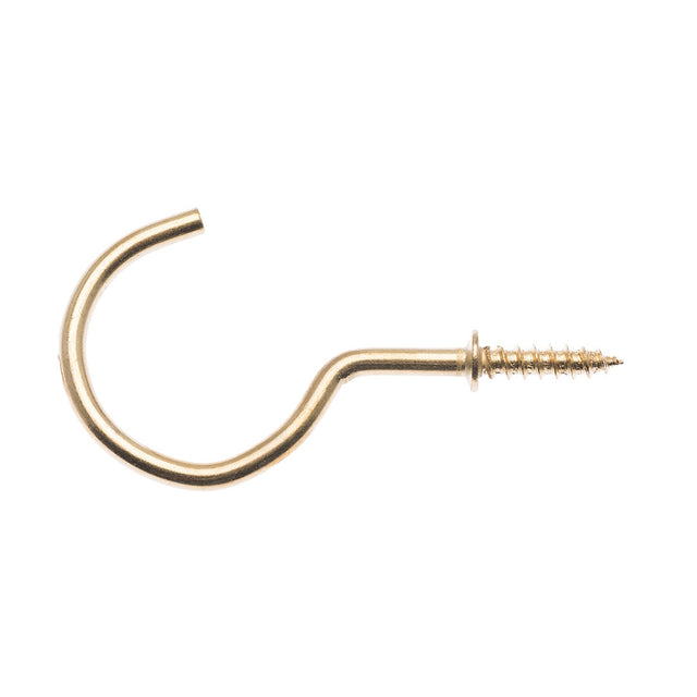 Zenith Cup Hooks Brass Plated 50X3.7mm 3pcs WIC0150