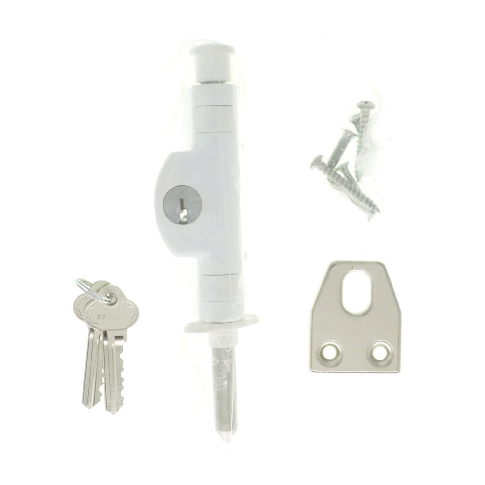 ABUS Patio Bolt PB92 For Aluminium, Wooden, Sliding Hinged Door KA4302-WHITE - Double Bay Hardware