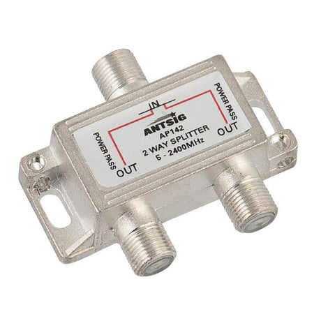 Antsig 2 Way F-Connector Splitter AP142-M - Double Bay Hardware