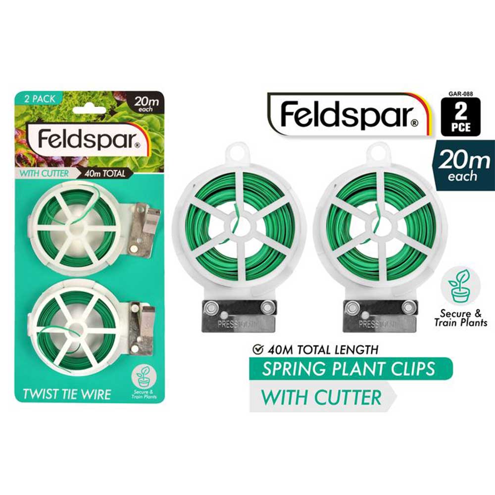 Feldspar Garden Twist Tie Wire 40M With Cutter GAR-088 - Double Bay Hardware