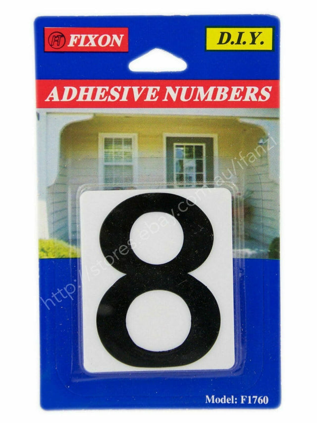 Fixon Adhesive Number Sign For House Street Letterbox Number 59x49x2mm F1768 - Double Bay Hardware