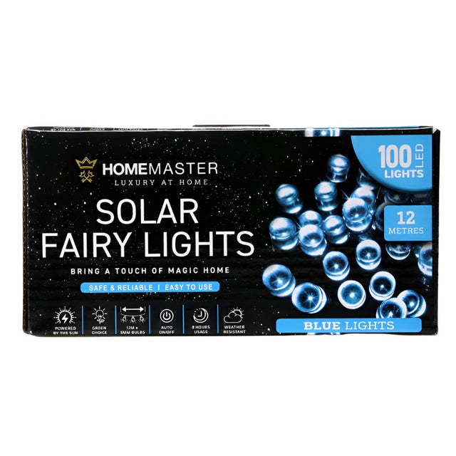 HOME MASTER Solar Fairy Lights Blue Light 100LED 187409 - Double Bay Hardware